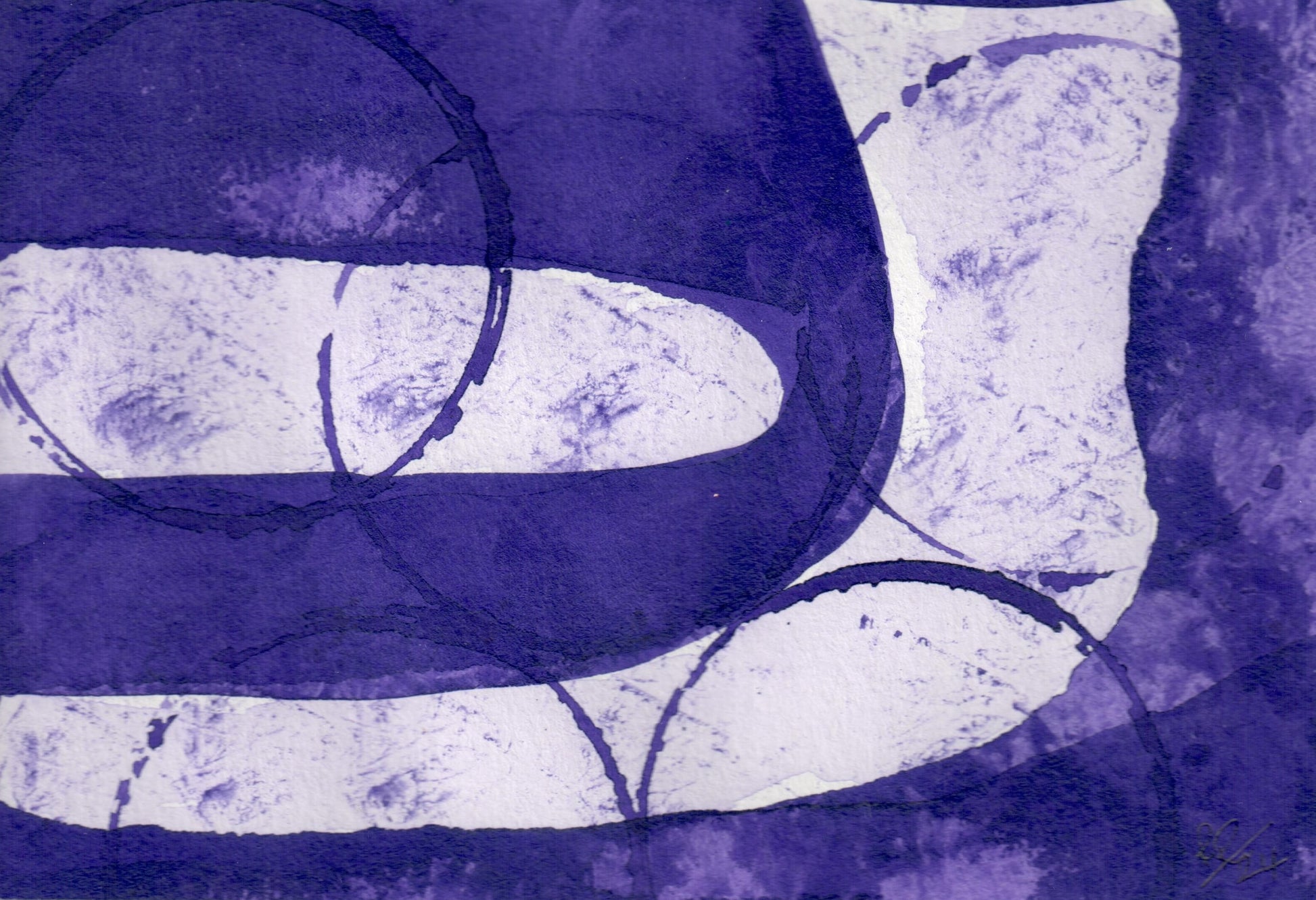 Abstract art with purple and white colors on a textured background