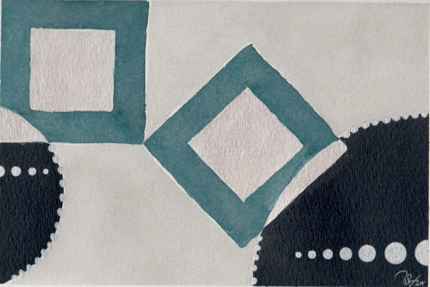 Abstract design with geometric shapes on a grey background 
