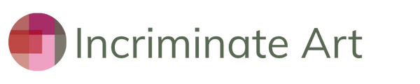 Incriminate Art logo with a circular design element on a white background